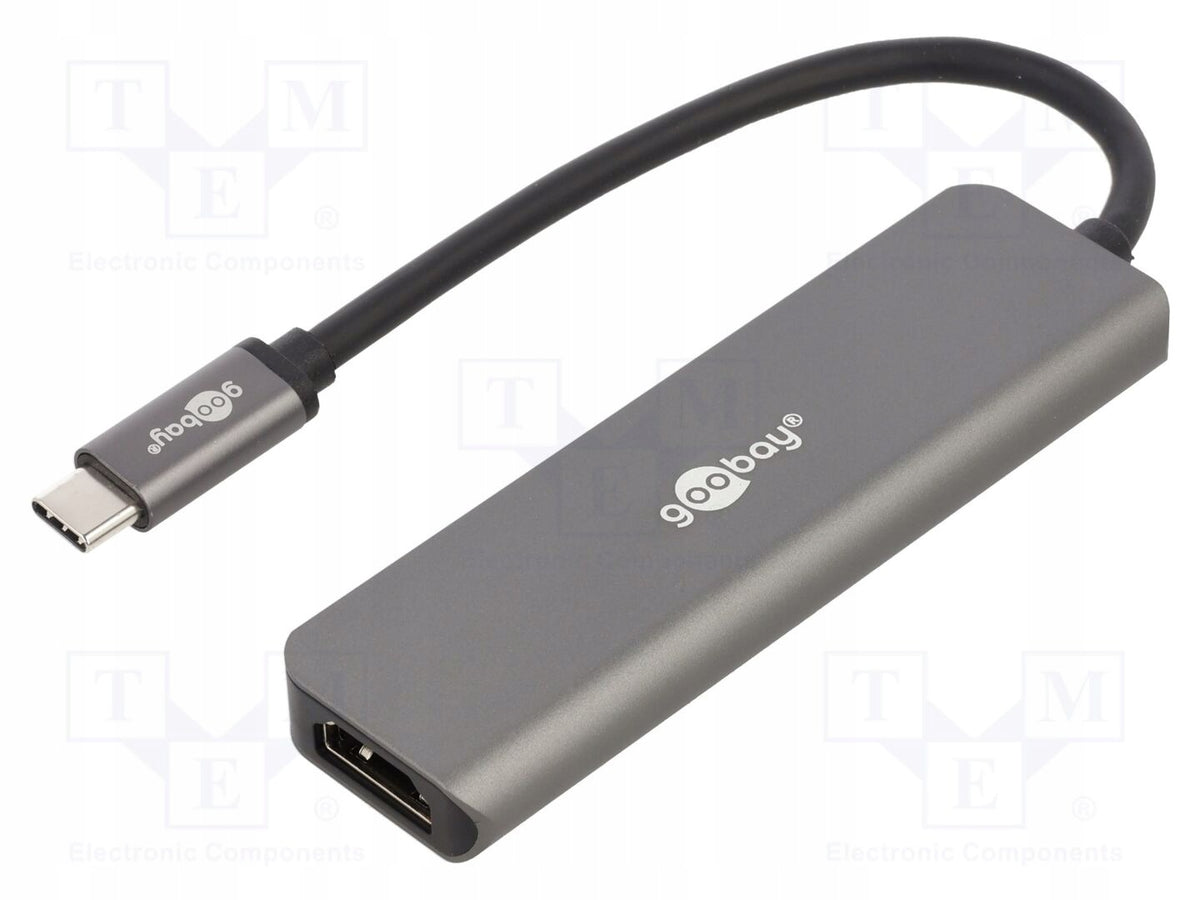 GOOBAY USB Hub; USB 3.2; PnP,flat,operating mode status: LED; grey