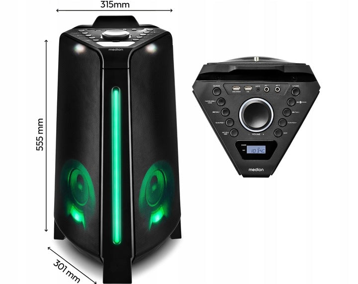 GOOD 2x220W BLUETOOTH 5.3 TWS KARAOKE USB AUX PORTABLE PARTY SPEAKER Manufacturer code MD43552