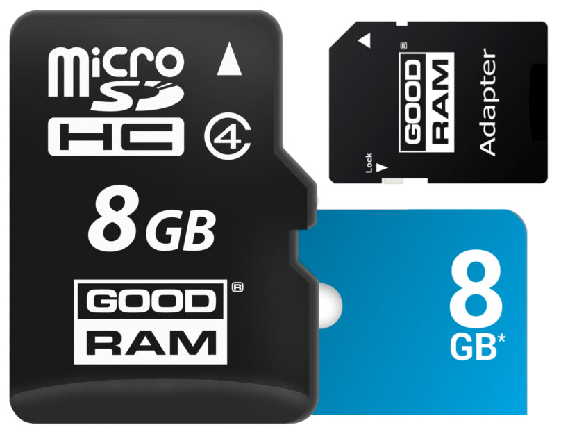 GOODRAM MICRO SD 8GB MEMORY CARD + SD ADAPTER