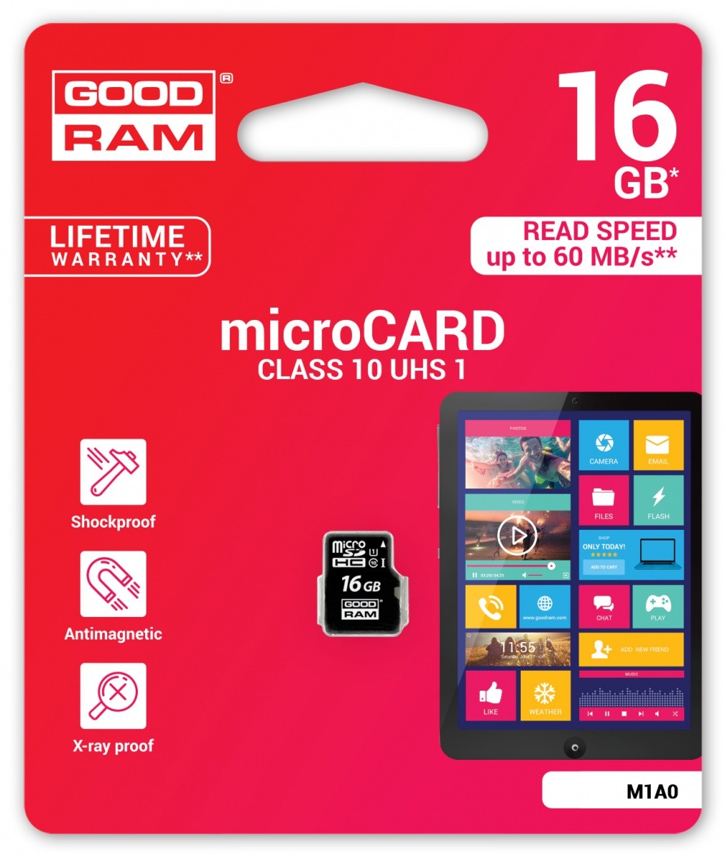 GOODRAM MICRO SD CARD 16GB MICRO Class 10 XX7