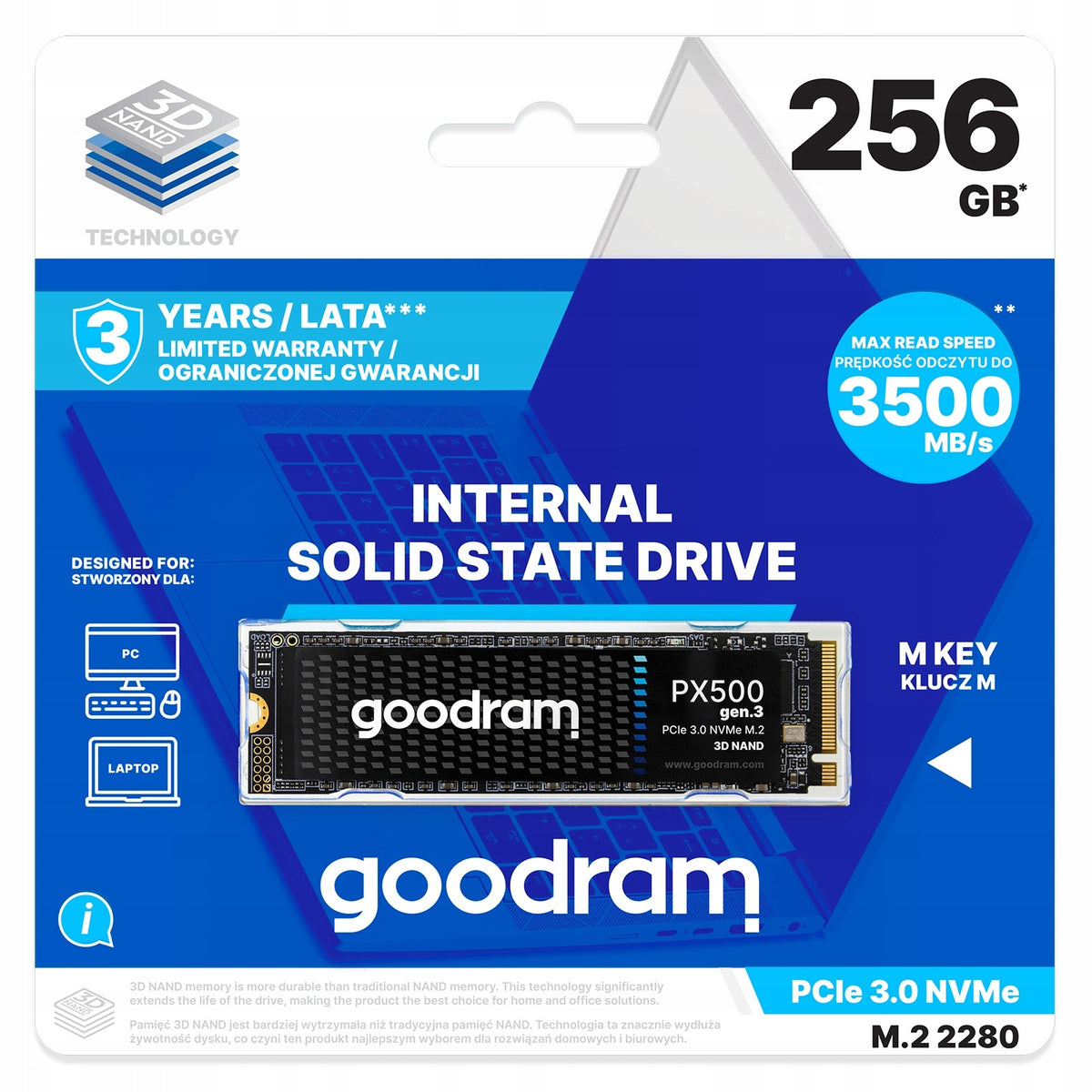 GOODRAM PX500 Gen.3 SSD drive 256GB PCIe 3.0 NVMe M.2