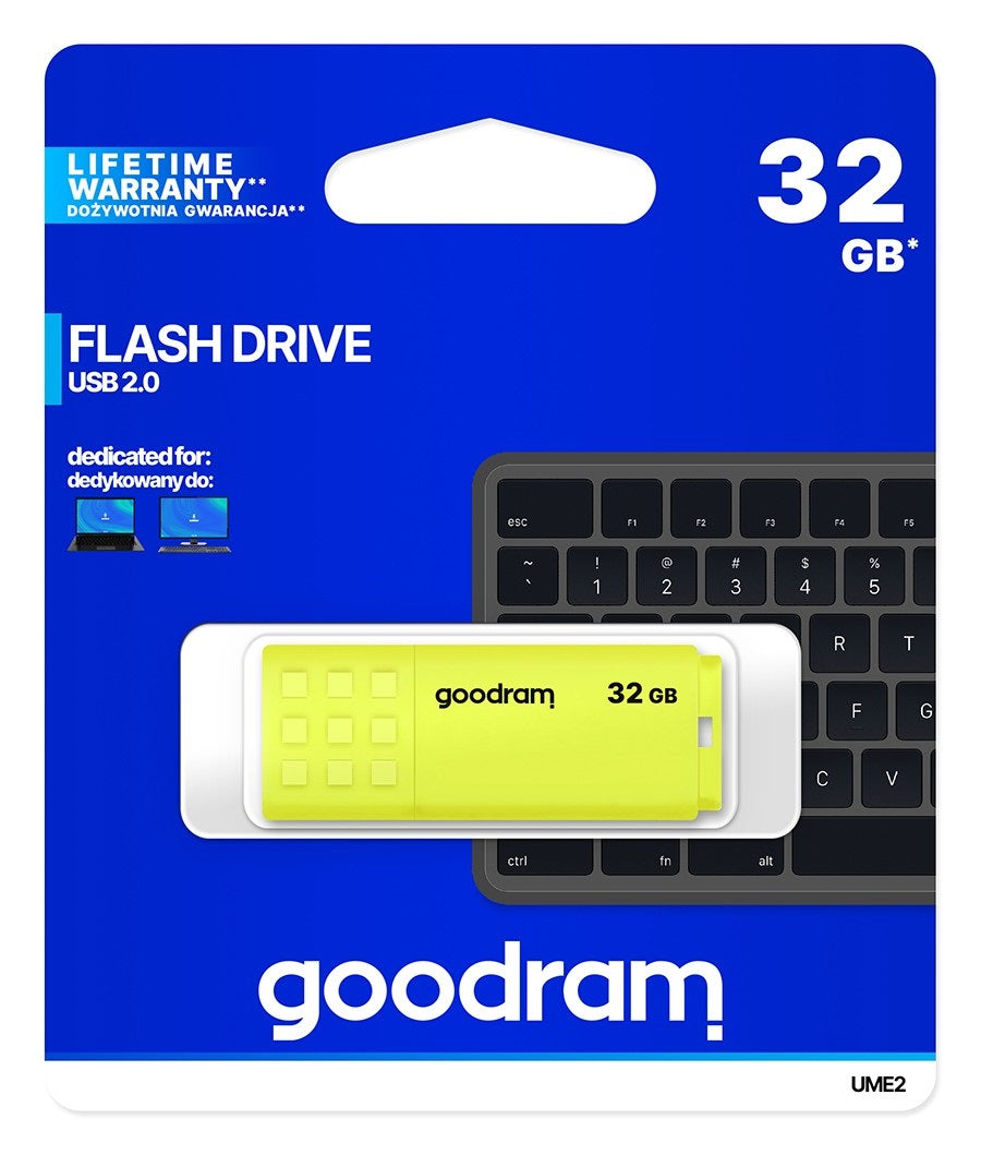GOODRAM Pendrive UME2 32GB USB 2.0 Yellow