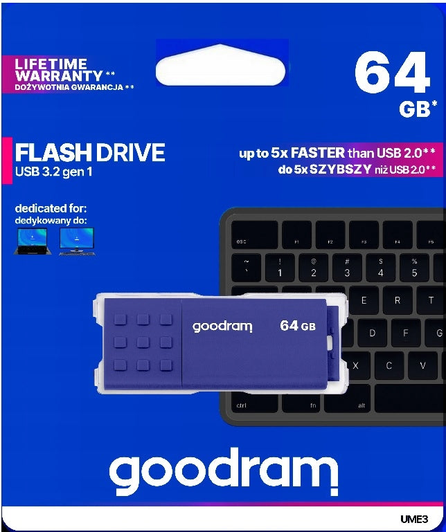 GOODRAM Pendrive UME3 64 GB USB 3.2 Blue