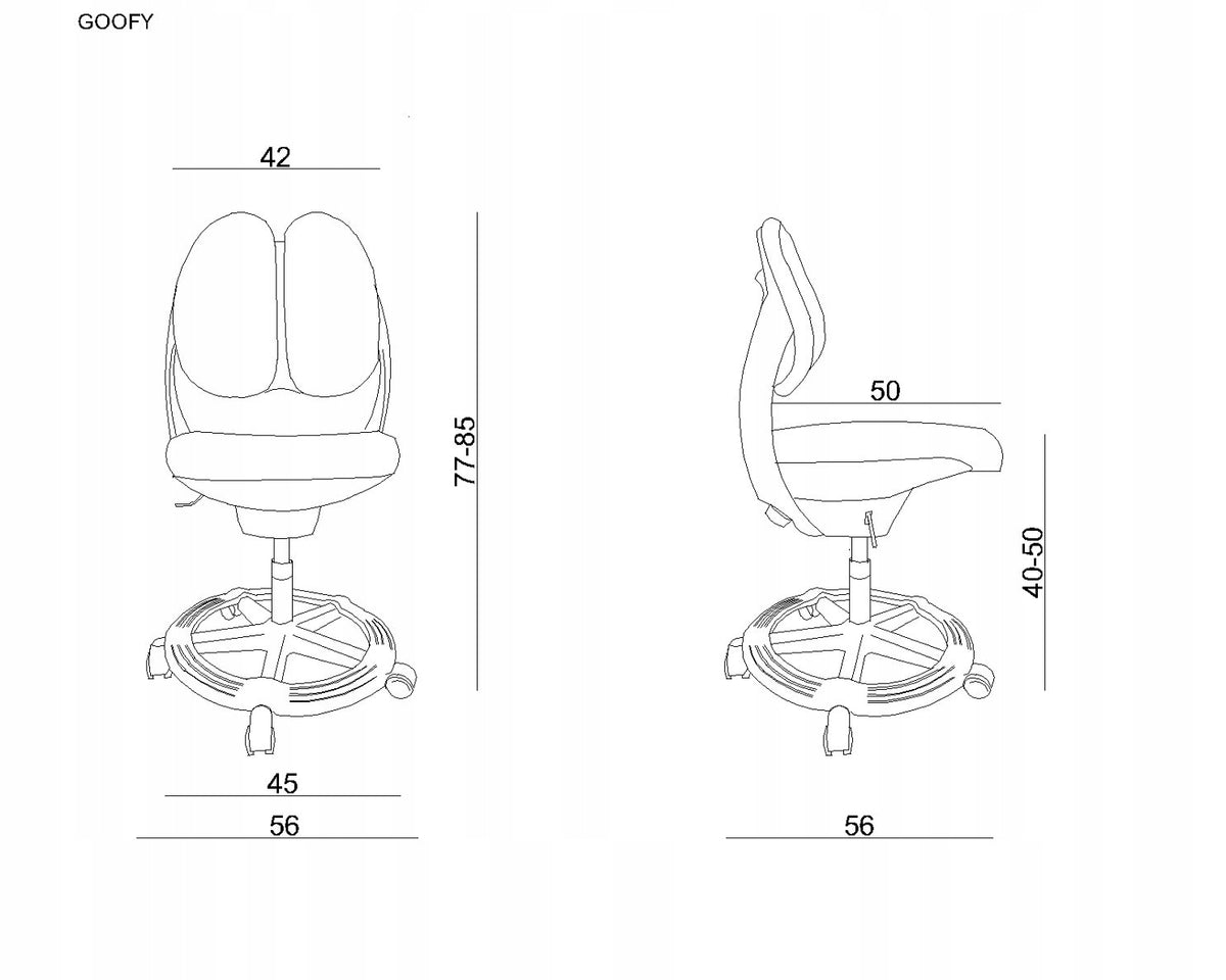 GOOFY Children's Swivel Chair - Grey Ergonomic Desk Chair EAN (GTIN) 5908242416205