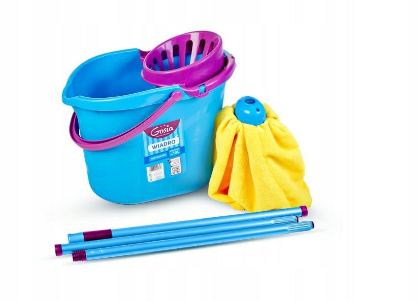 GOSIA BUCKET SET WITH SQUEEZER + MOP + 3-PIECE BAR