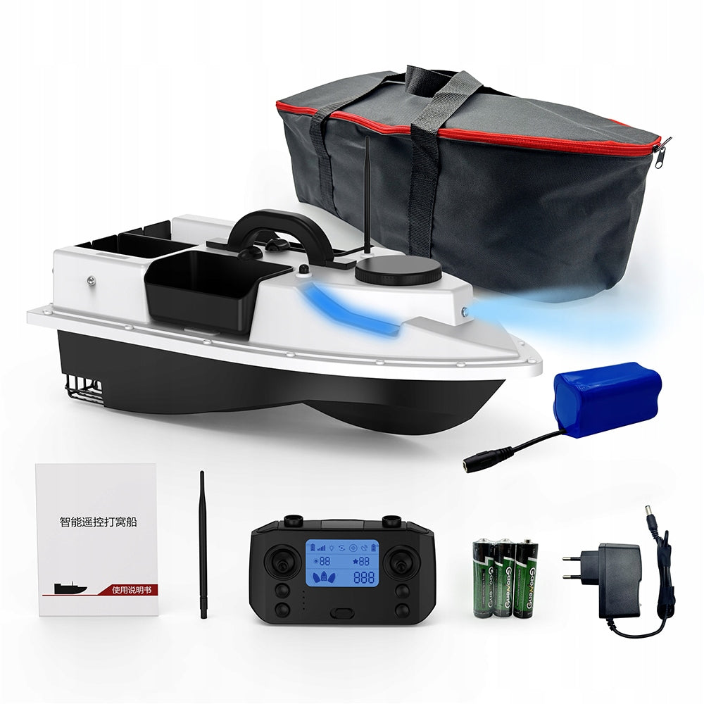 GPS BAIT BOAT D19 500M LED RC BOAT 2KG Manufacturer code LOKEEVAN-D19D-12000mAh-Gray