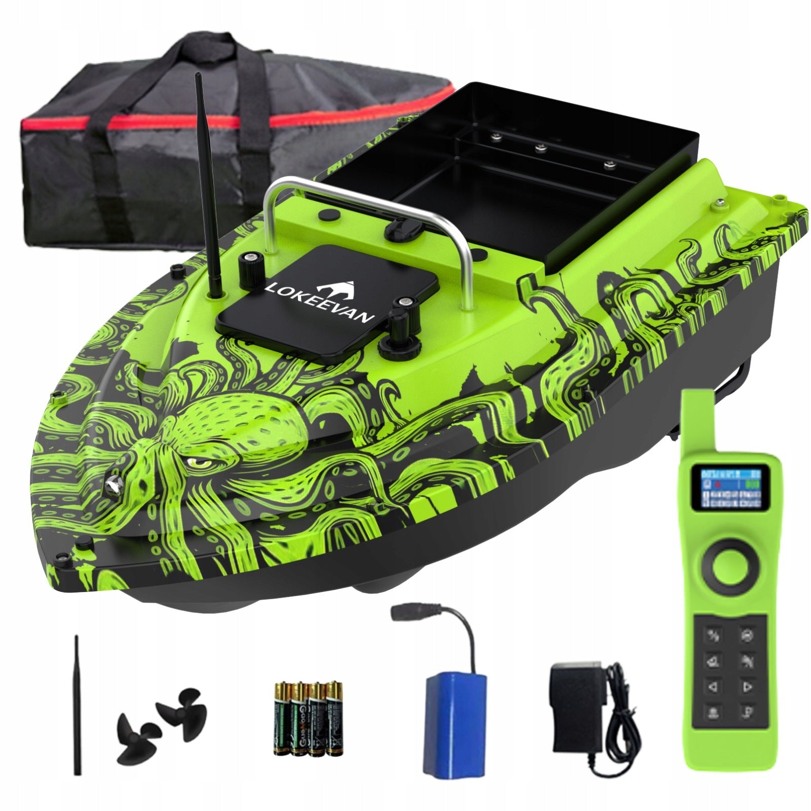 GPS bait boat D32ED LOKEEVAN 500m Pilot Hooks Bait 12000mAh