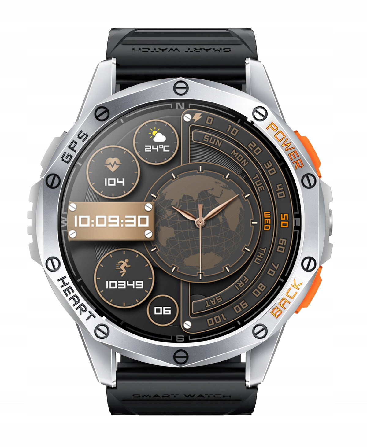 GPS sports smartwatch functions training GlacierX Deca Silver Packaging status original