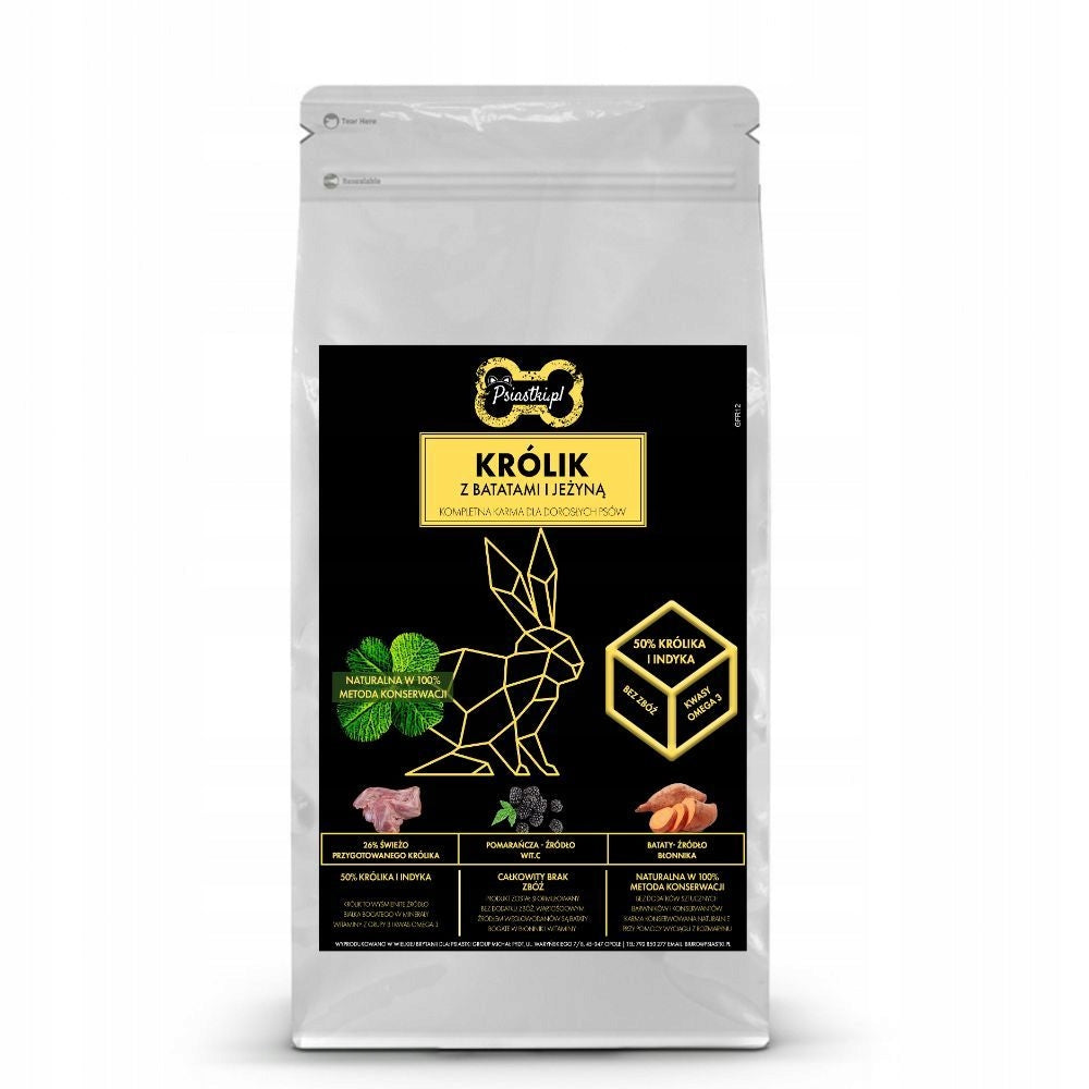 GRAIN-FREE Dog Food Rabbit with Sweet potatoes and Blackberry 6 Kg