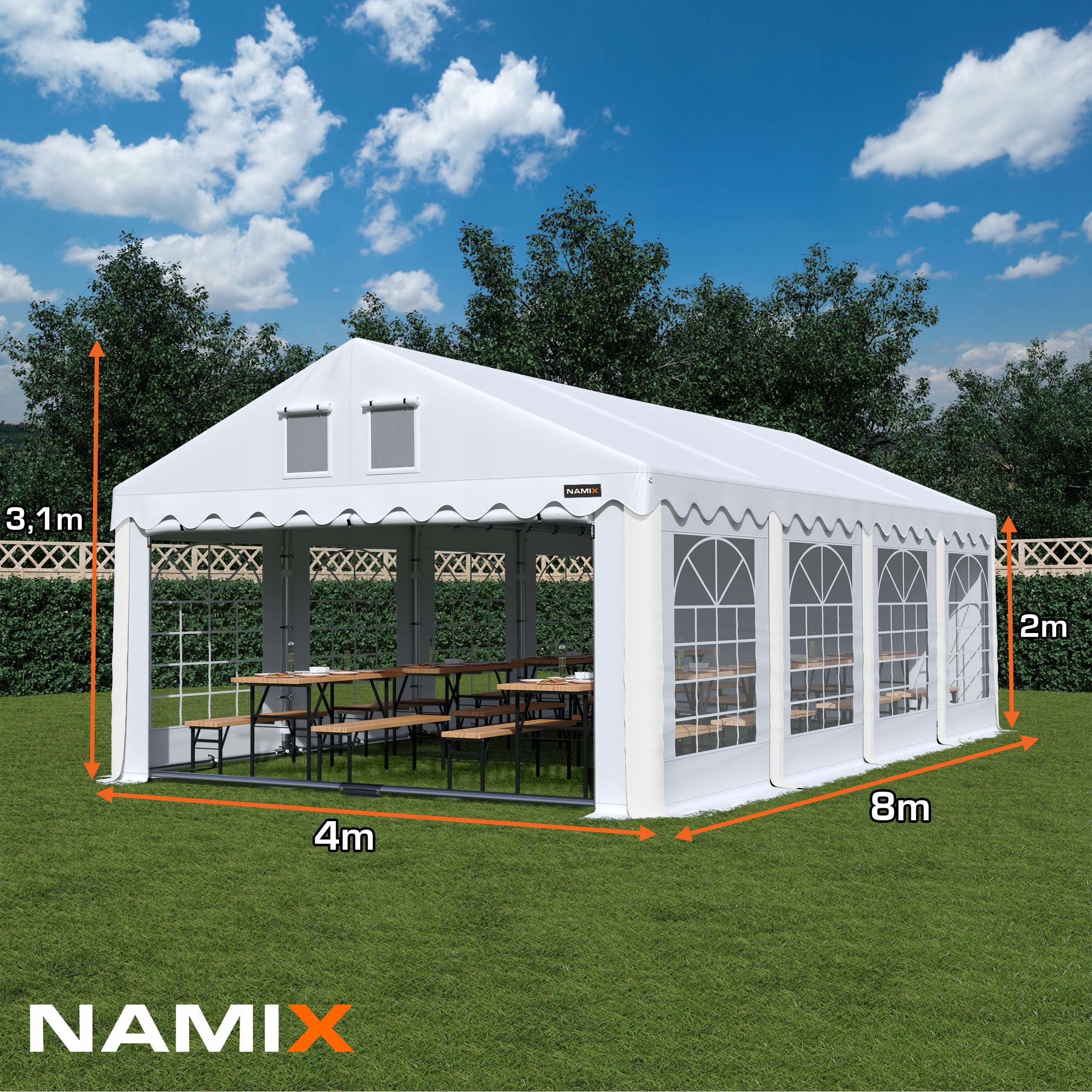 GRAND TENT 4x8 Party Garden VARIOUS COLORS Packaging status original