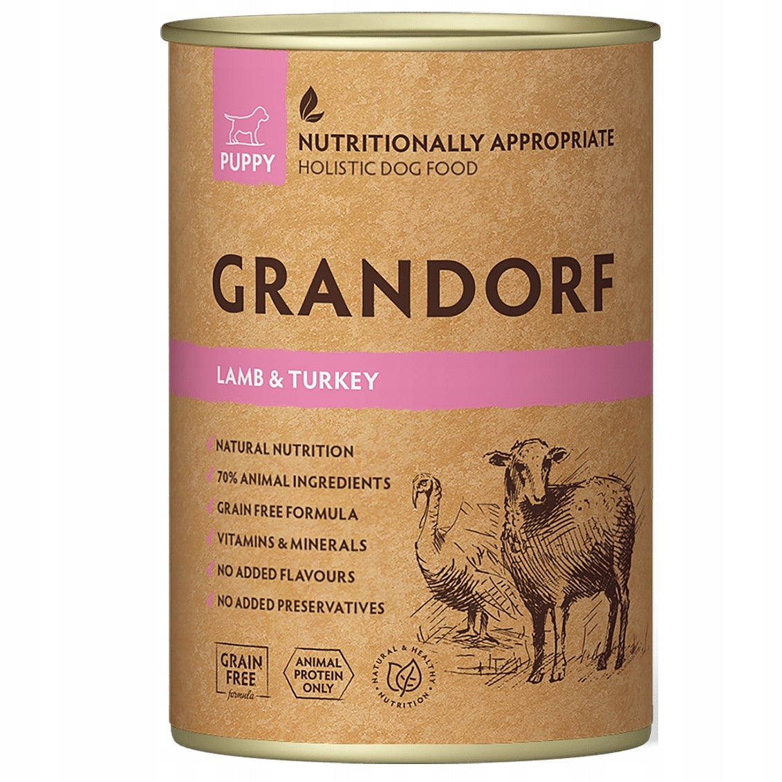 GRANDORF LAMB TURKEY PUPPY LAMB TURKEY WET PUPPY FOOD 400g Brand Grandorf