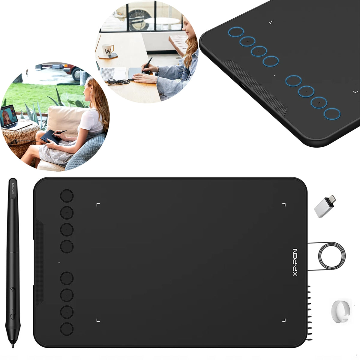 GRAPHIC TABLET FOR DRAWING 8 CLAIMS DIGITAL 26X16cm Adnroid Mac Window