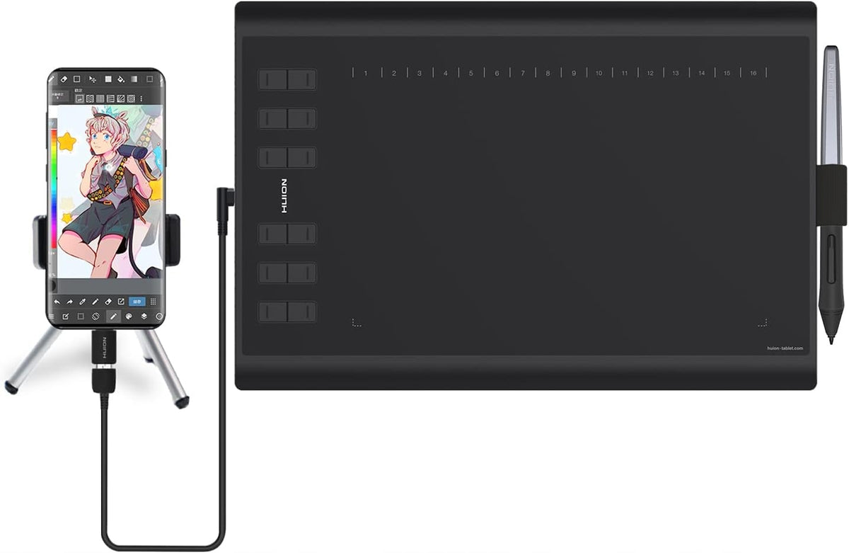 GRAPHICS TABLET 10x6 INCH 8192P STYLUS USB 12 KEYS ANDROID WINDOWS