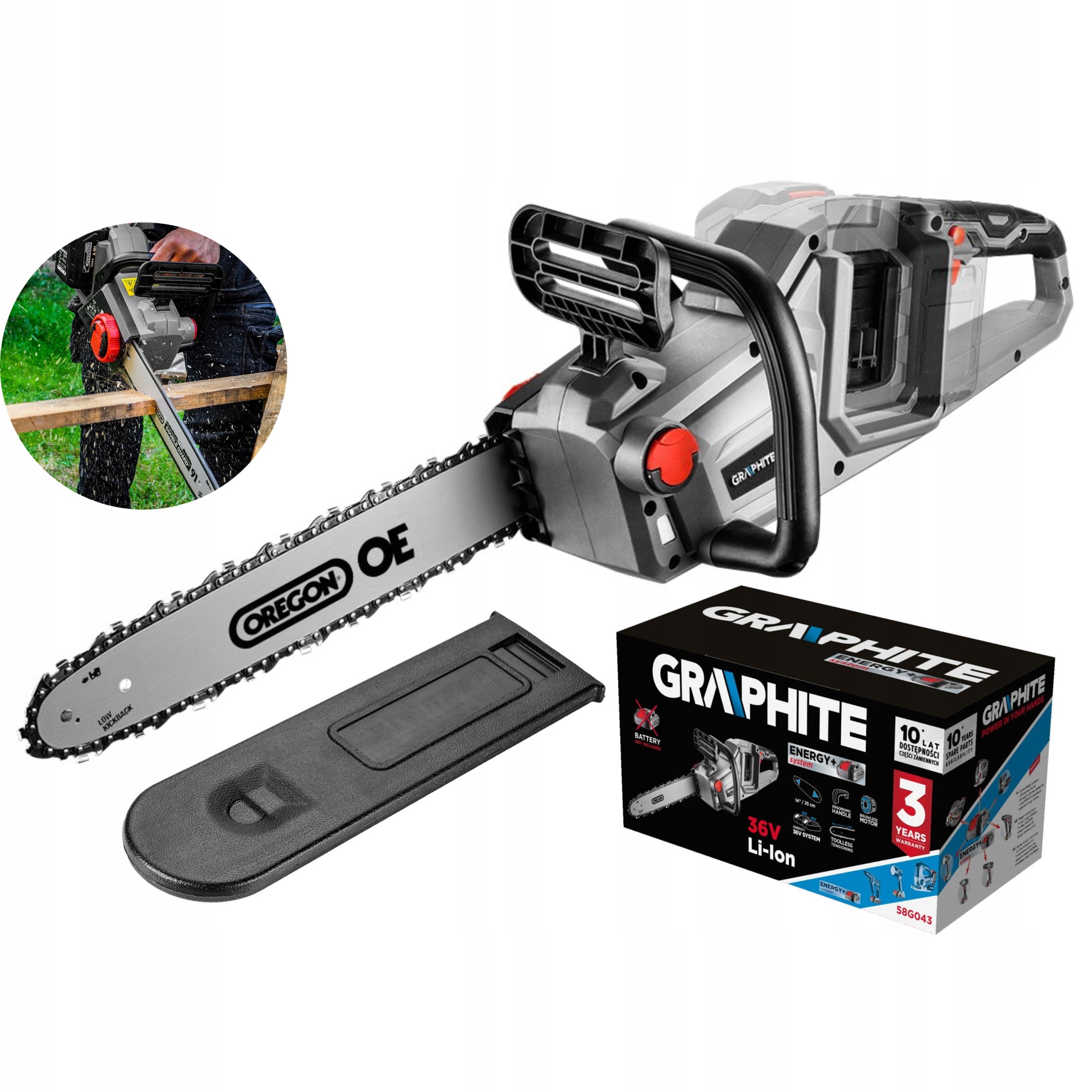 GRAPHITE CHAINSAW CORDLESS SAW 36V ENERGY + 58G043 SOLO