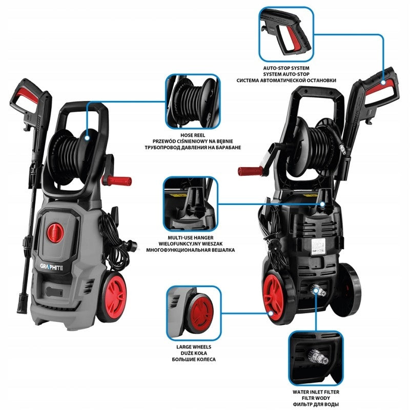 GRAPHITE Pressure washer 2000W 150 bar 59G621 Manufacturer code 59G621