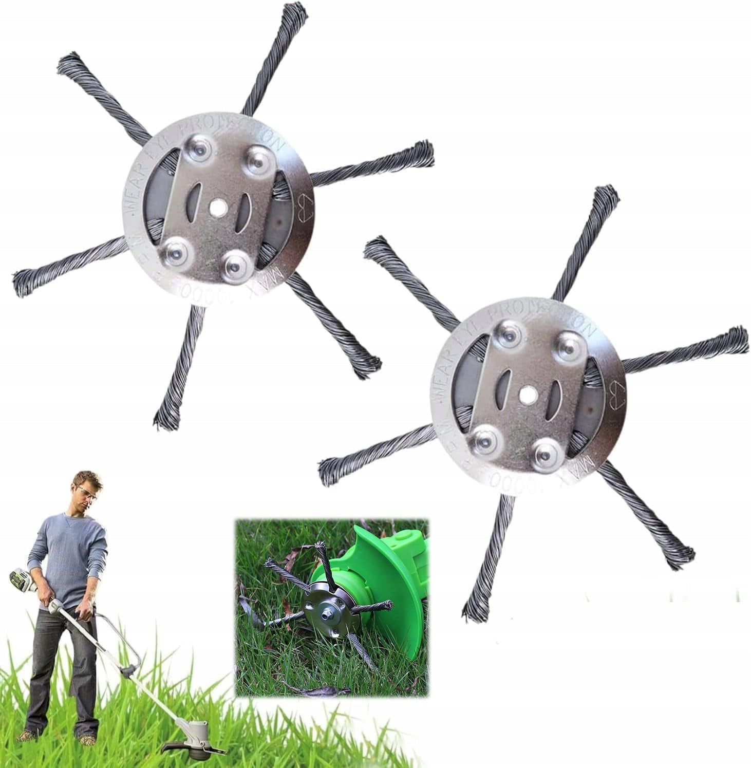 GRASS CUTTING HEAD STEEL WIRE BRUSH FOR TRIMMER WEEDING