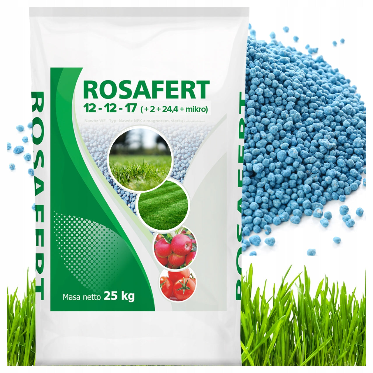 GRASS FERTILIZER 25KG ROSAFERT CHLORIDE-FREE for lawn NPK