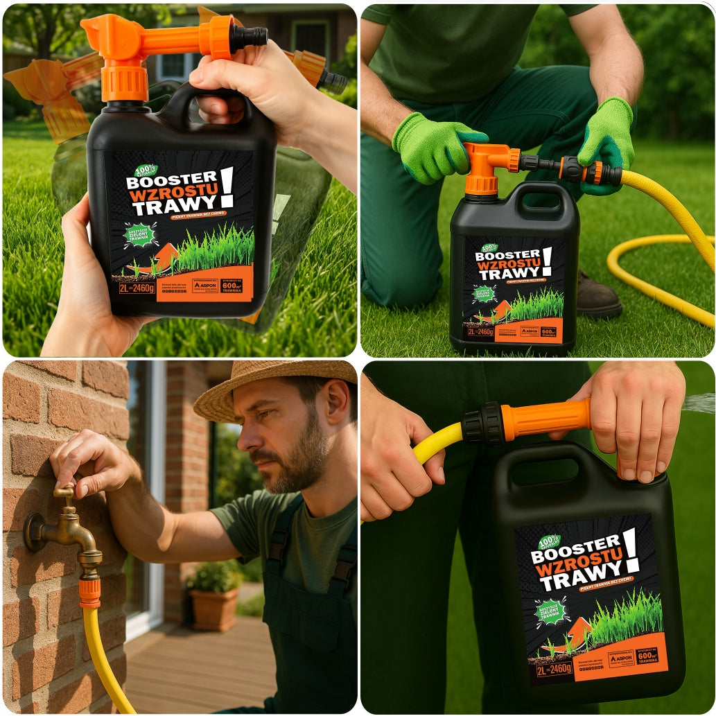 GRASS GROWTH BOOSTER 2l NATURAL LAWN FERTILIZER BIO HUMUS 600m2 Form liquid
