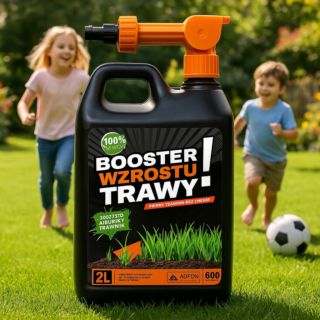 GRASS GROWTH BOOSTER 2l NATURAL LAWN FERTILIZER BIO HUMUS 600m2 Manufacturer code Nawóz ekologiczny przed sianiem i na trawnik
