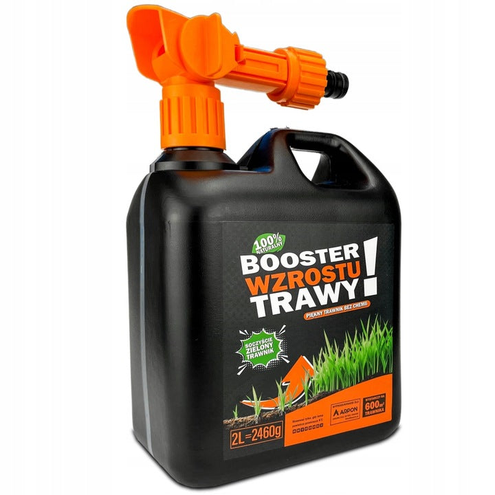 GRASS GROWTH BOOSTER 2l NATURAL LAWN FERTILIZER BIO HUMUS 600m2 Weight 2.5 kg