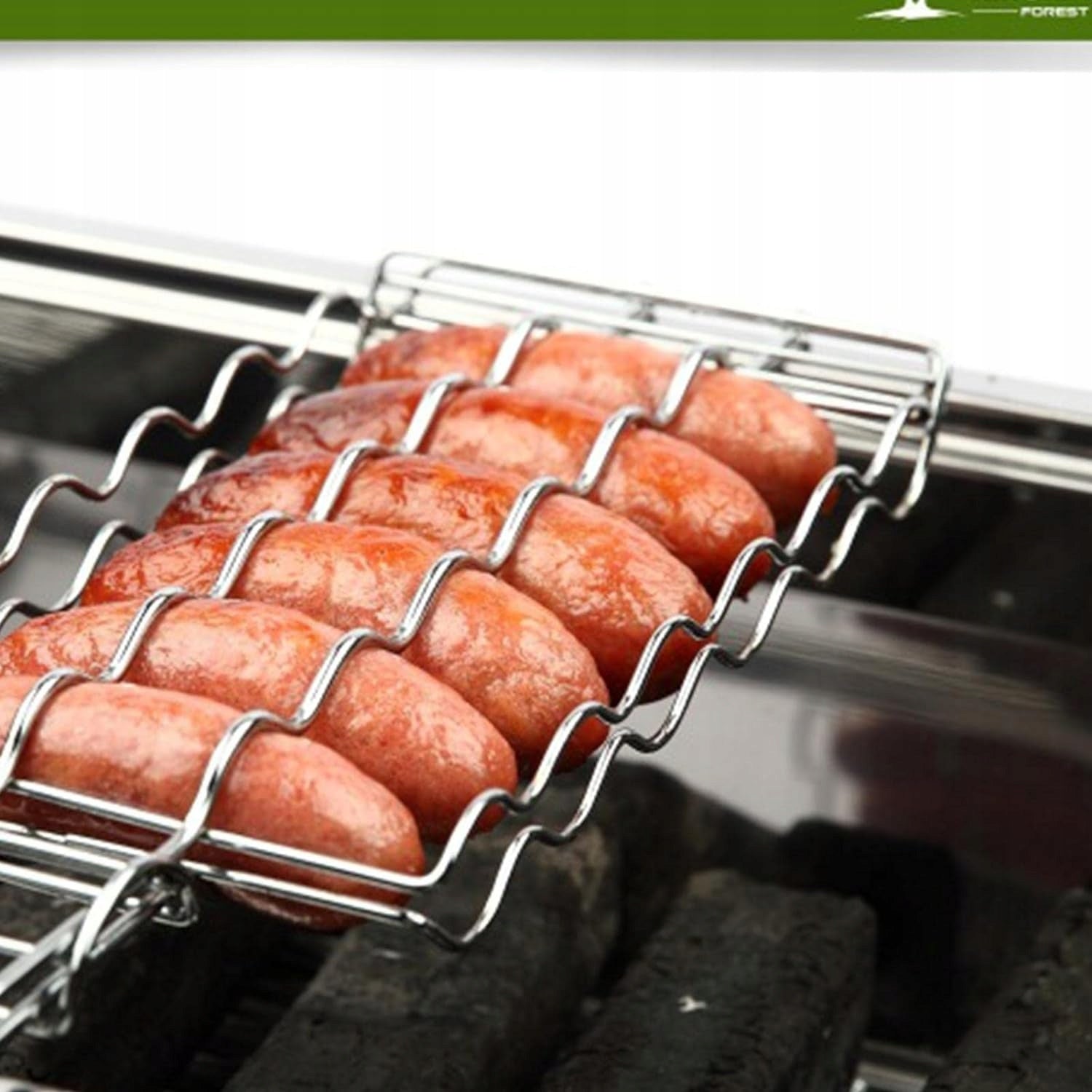 GRATE GRILLING SAUSAGE HOLDER 5 SAUSAGE BBQ Steel Packaging status original