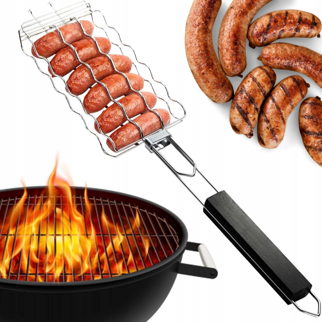 GRATE GRILLING SAUSAGE HOLDER 5 SAUSAGE BBQ Steel