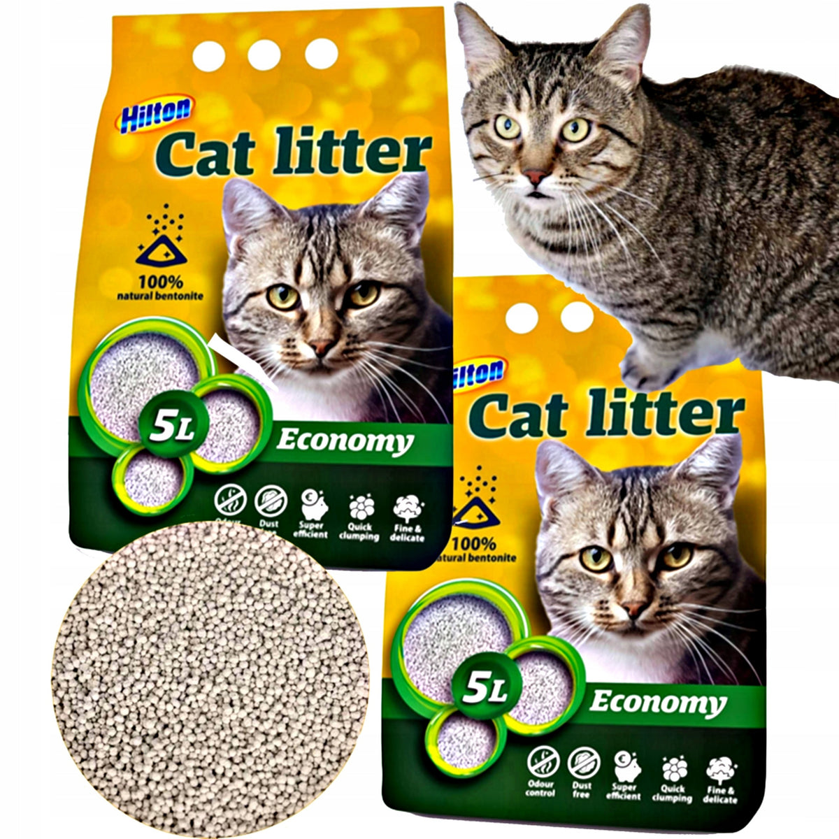 GRAVEL SUPER CLUMPING ECONOMY FOR CATS 5L absorbs odors x2