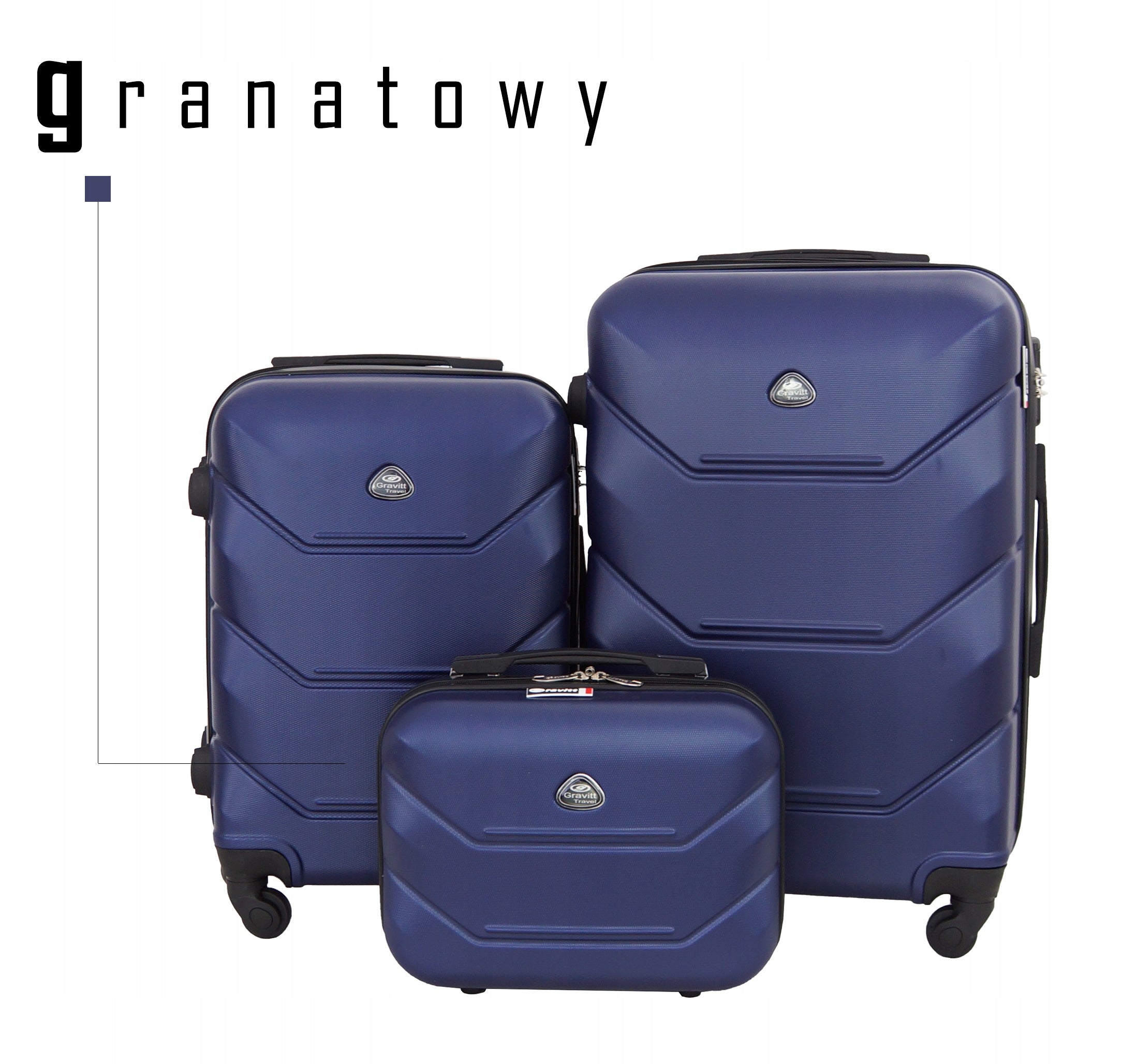 GRAVITT SUITCASE LUGGAGE SMALL SET 3in1 950 Manufacturer code 950/24-20-13/D.GEEN