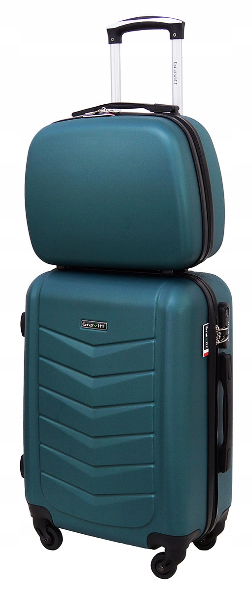GRAVITT set of travel suitcases on wheels large medium small 4in1 ABS 602 Brand Gravitt