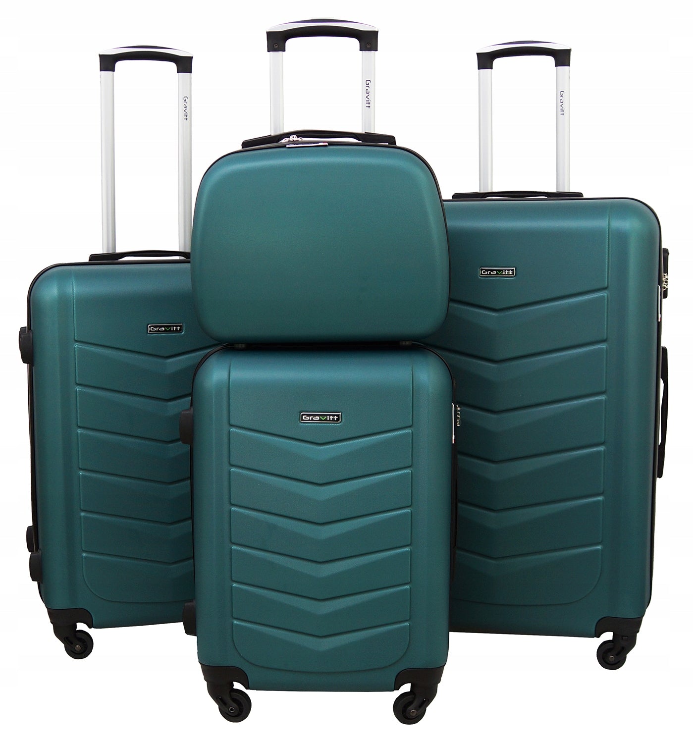 GRAVITT set of travel suitcases on wheels large medium small 4in1 ABS 602
