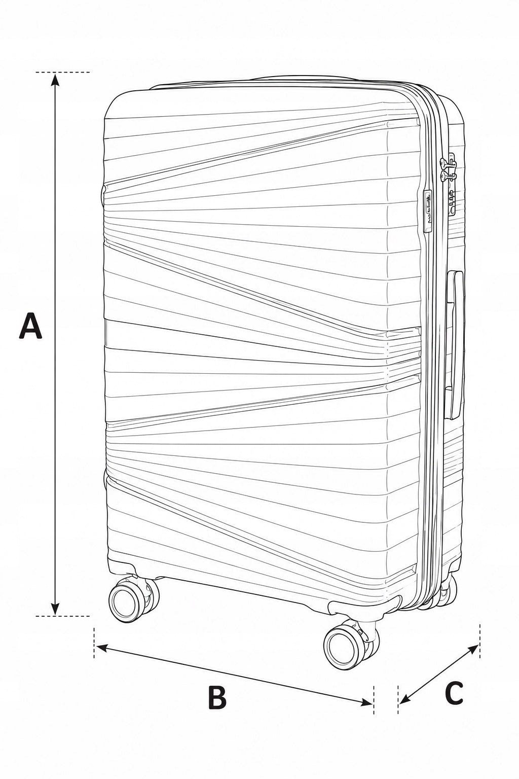 GRAVITT travel case with wheels polypropylene large 008 Kind hard