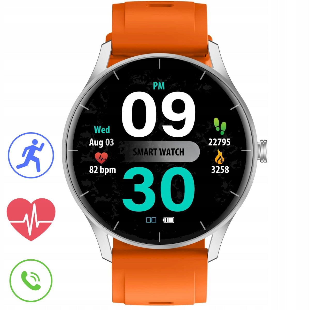 GRAVITY GT2-8 silver-orange women's smartwatch with talk function