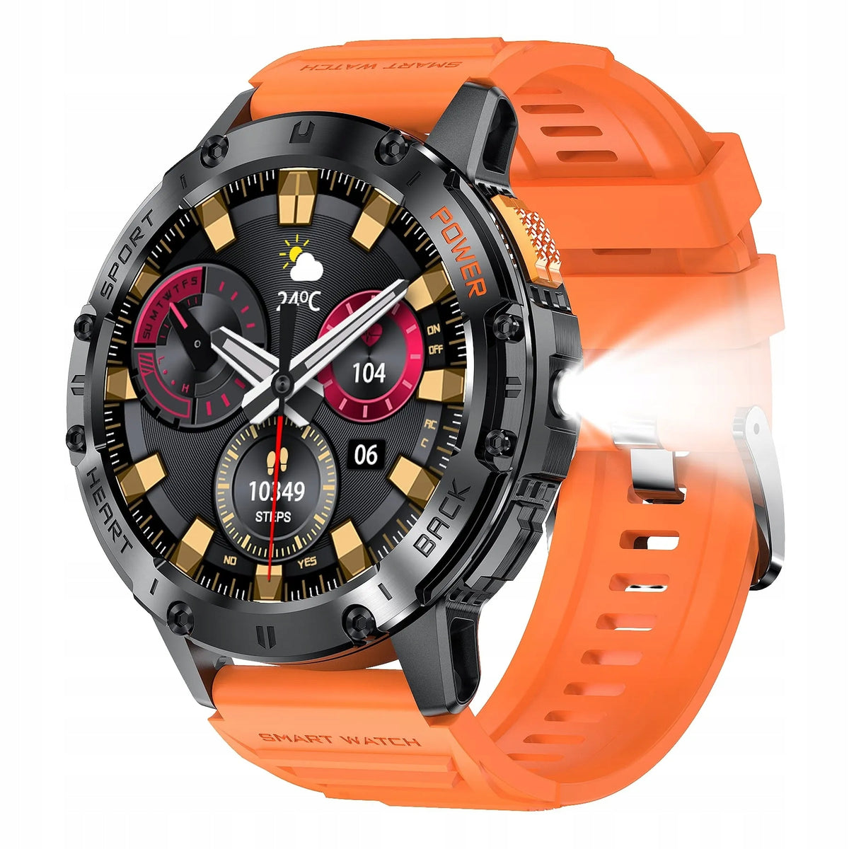 GRAVITY GT22-3 black men's smartwatch for talking to a flashlight Brand Gravity