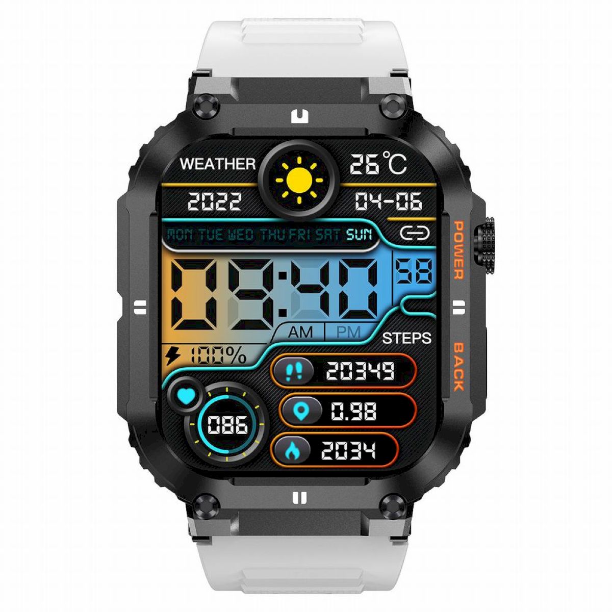 GRAVITY GT6-8 black and white men's smartwatch Brand Gravity