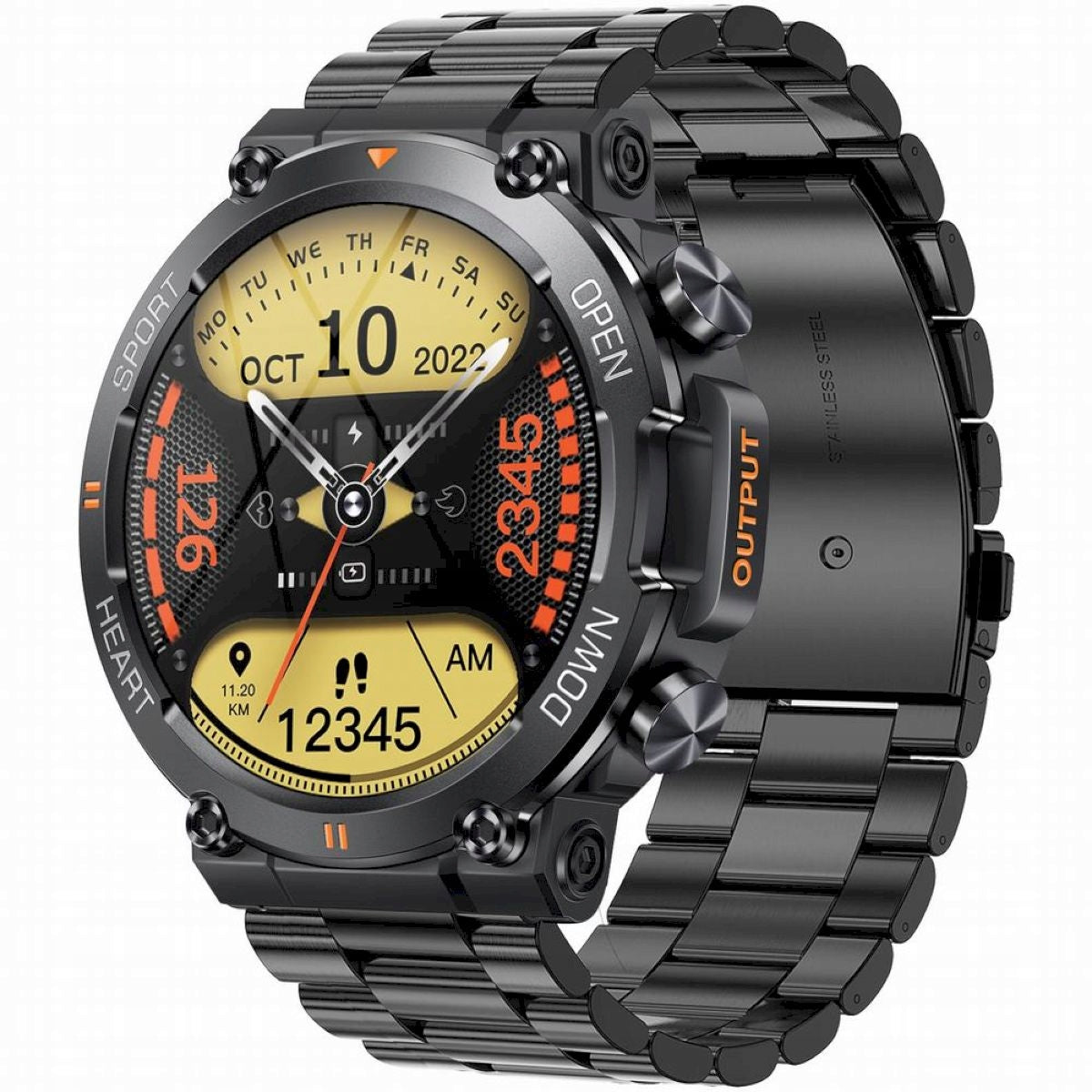 GRAVITY GT7-2 PRO black men's smartwatch Batteries included yes