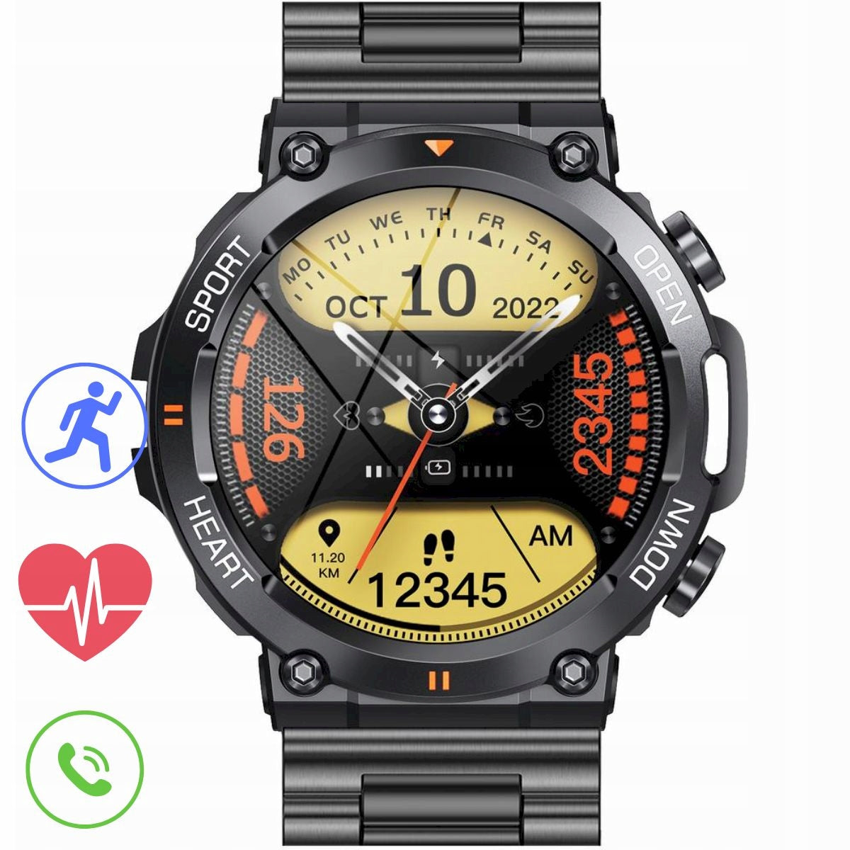 GRAVITY GT7-2 PRO black men's smartwatch