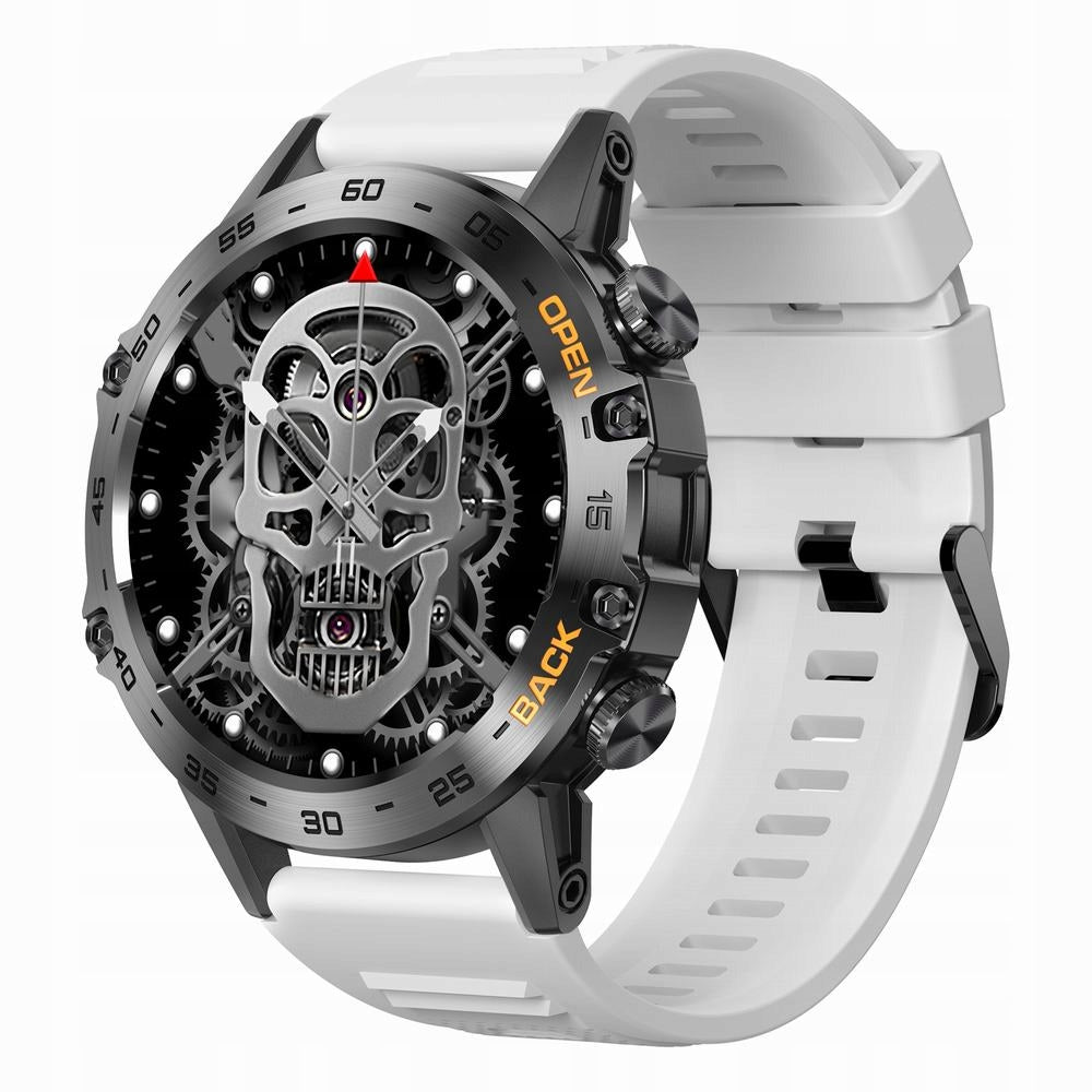 GRAVITY GT9-10 black and white strap silicone smartwatch male with talk function Color white