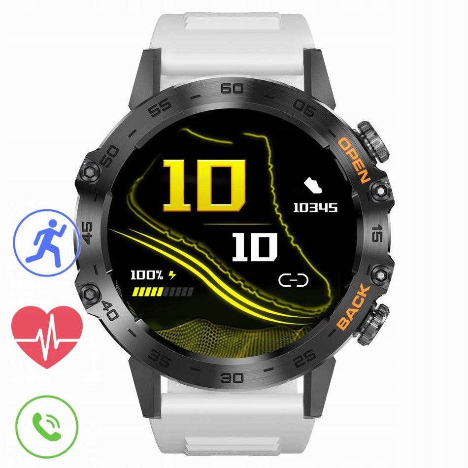 GRAVITY GT9-10 black and white strap silicone smartwatch male with talk function
