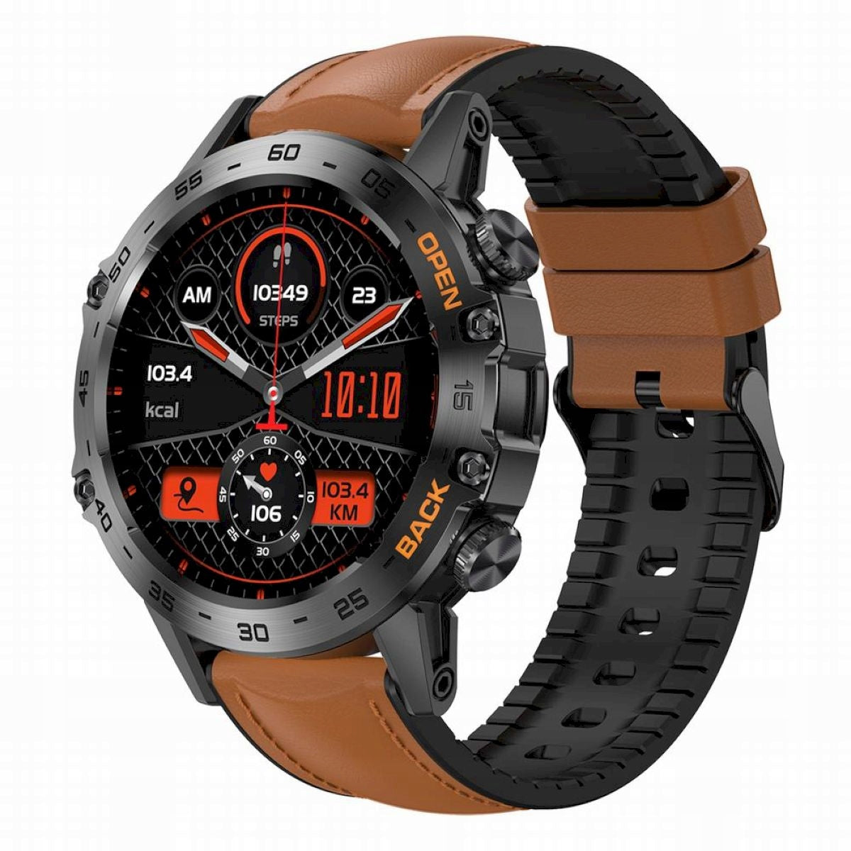 GRAVITY GT9-7 black brown men's smartwatch strap with talk function Color brown