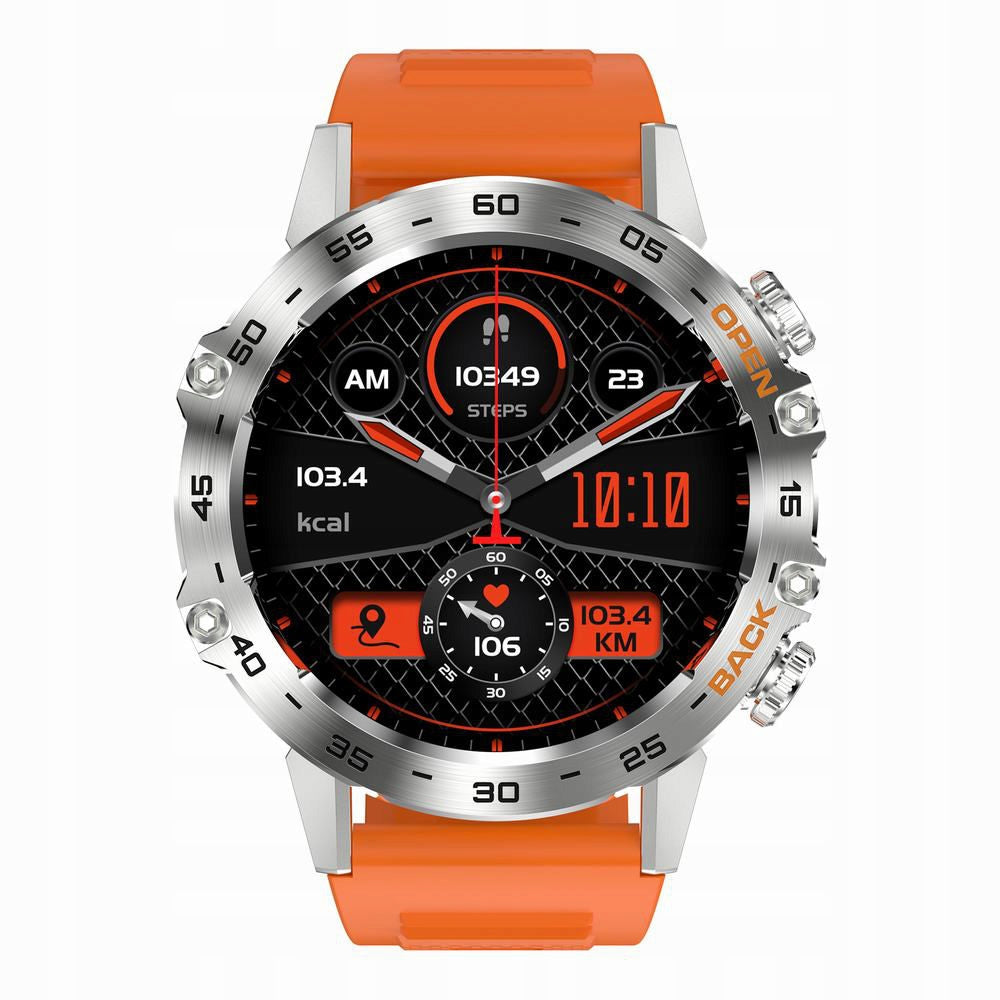 GRAVITY GT9-9 silver-orange men's smartwatch strap with talk function