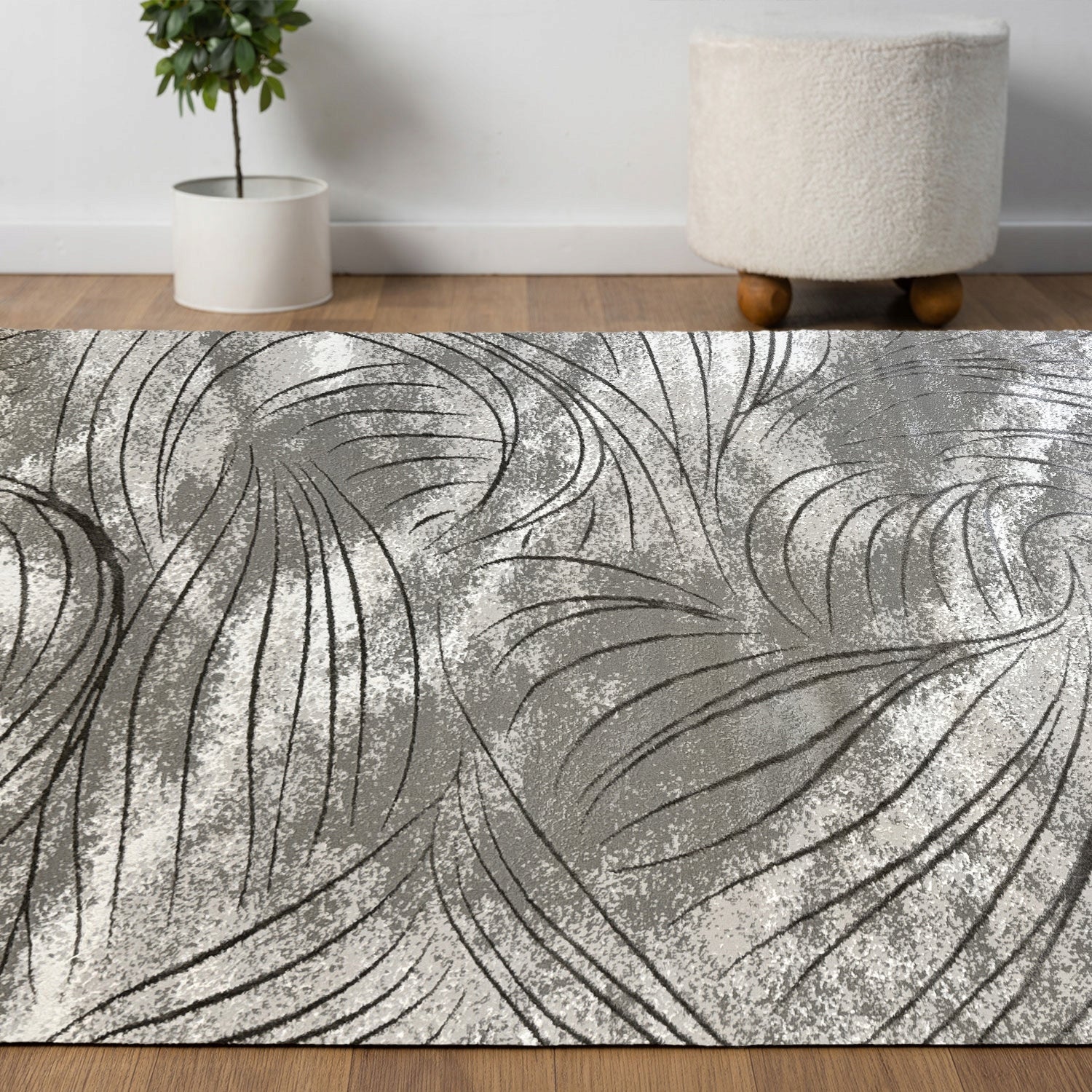 GRAY CARPET FOR LIVING ROOM 150X230 CM MODERN AND PRACTICAL DESIGN COZY HOUSE Length 230 cm