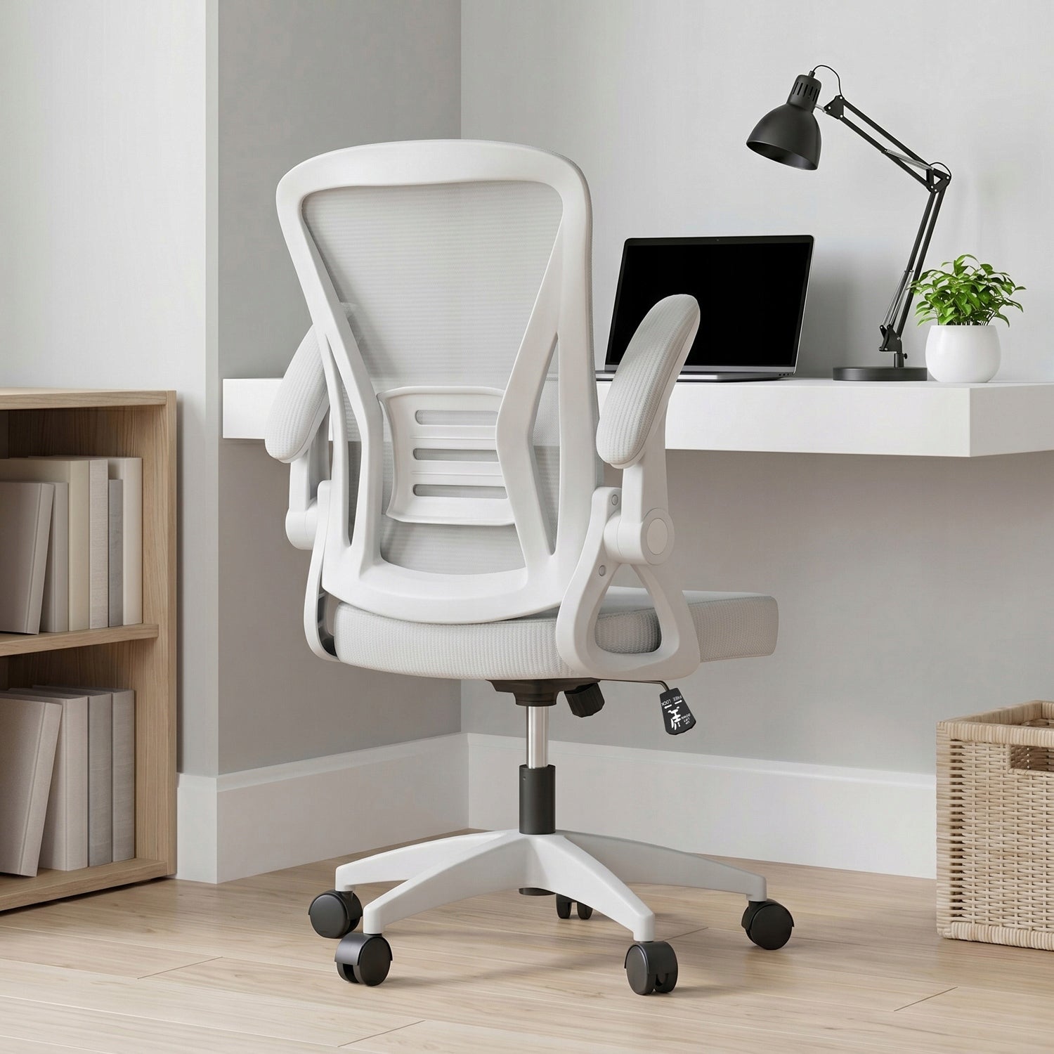 GRAY MESH SWIVEL OFFICE CHAIR WITH ADJUSTABLE LUMBAR SUPPORT Brand no brand