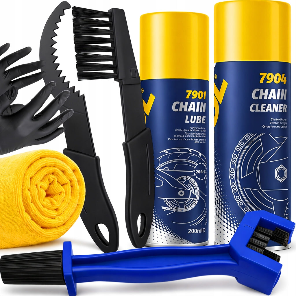 GREASE BRUSH REMOVER MICROFIBER GLOVES SET FOR BICYCLE CHAIN