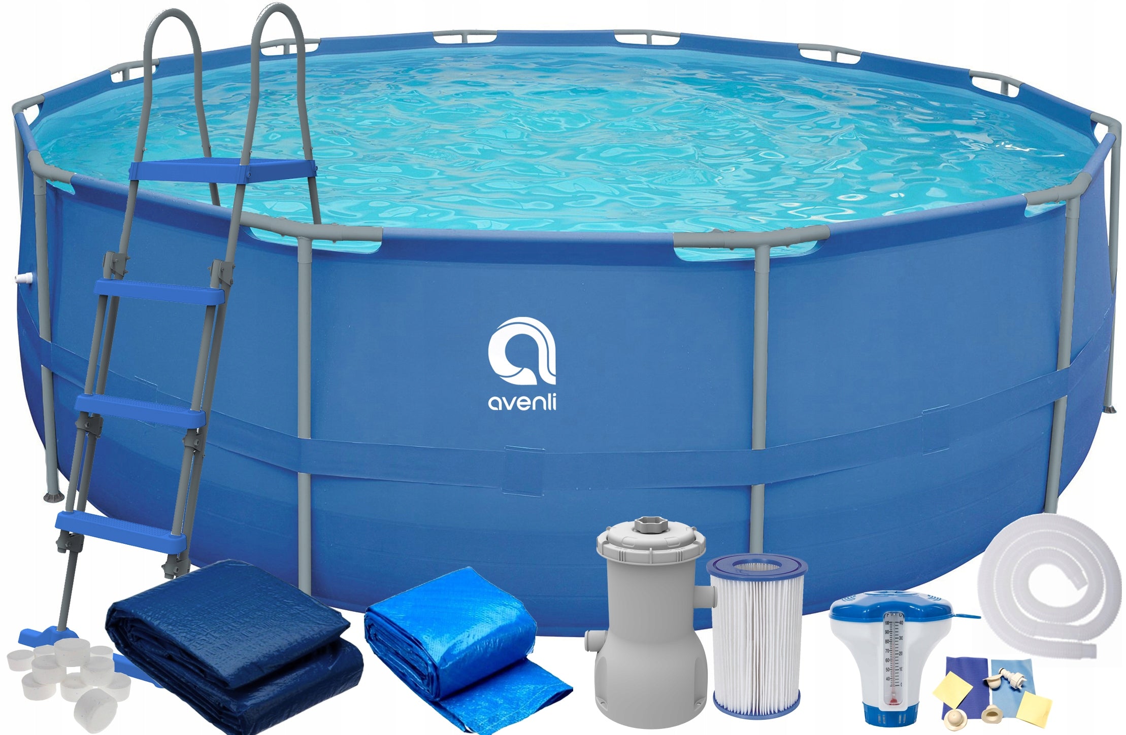 GREAT GARDEN FRAME POOL 457x122cm 18in1 WITH LADDER MODEL 2025 Brand Avenli