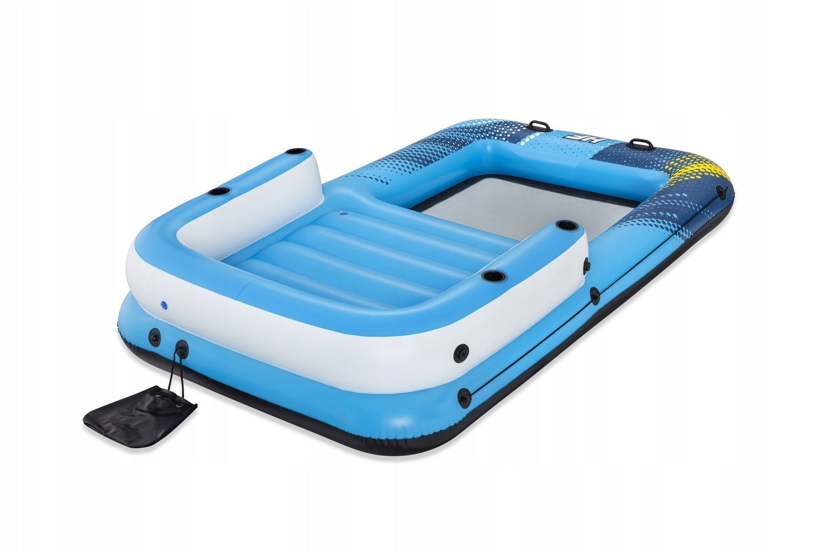 GREAT Inflatable SWIMMING ISLAND with Sun visor XXL mattress Height 60 cm