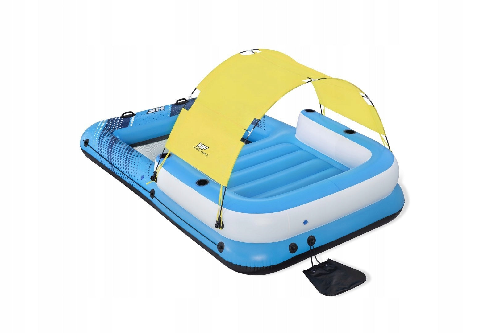 GREAT Inflatable SWIMMING ISLAND with Sun visor XXL mattress Length 305 cm