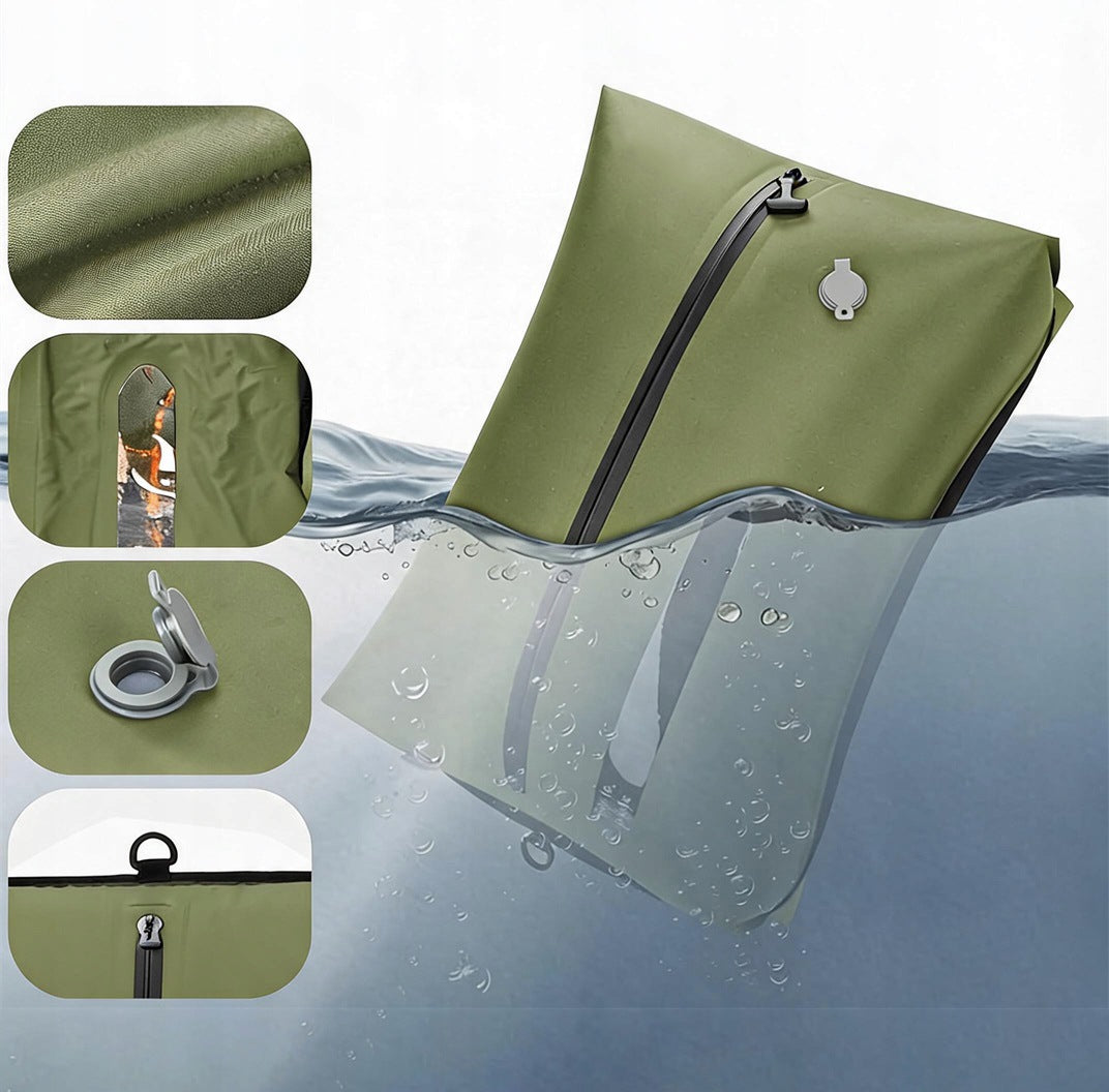 GREEN COMPRESSION BAG FOR STORAGE WITH D HOOKS FOR HANGING Brand Bedee
