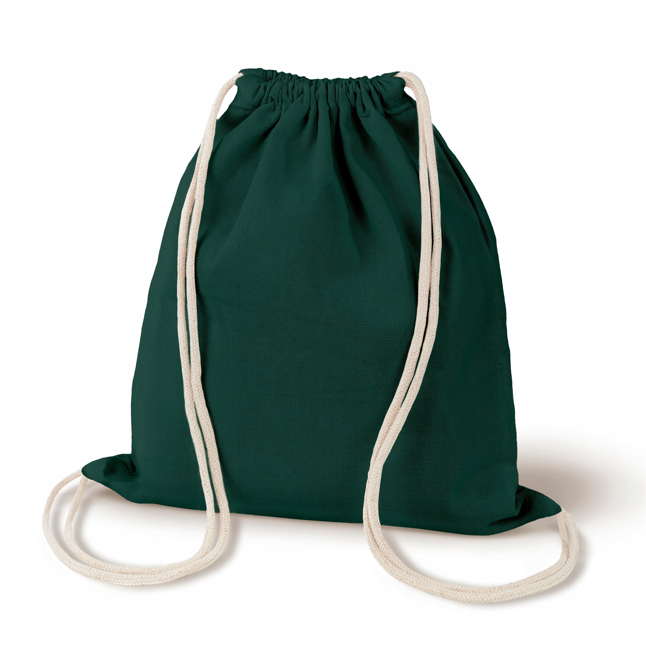 GREEN COTTON BACKPACK 34x40 cm THICK 220g SCHOOL HIKING CITY