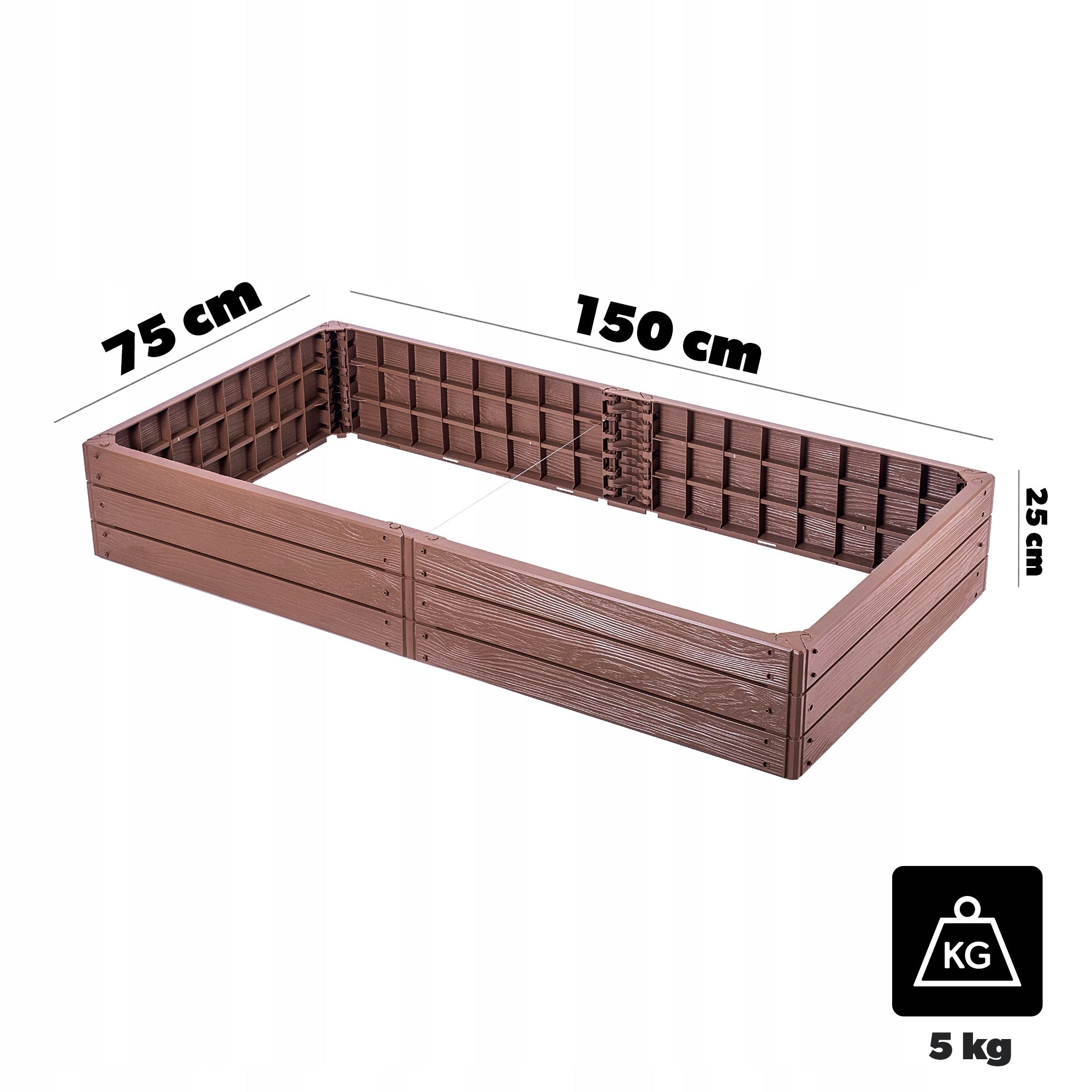 GREEN GROUP RAISED ROAD GARDEN BOX BROWN BREAK 150x75cm Brand Kadax