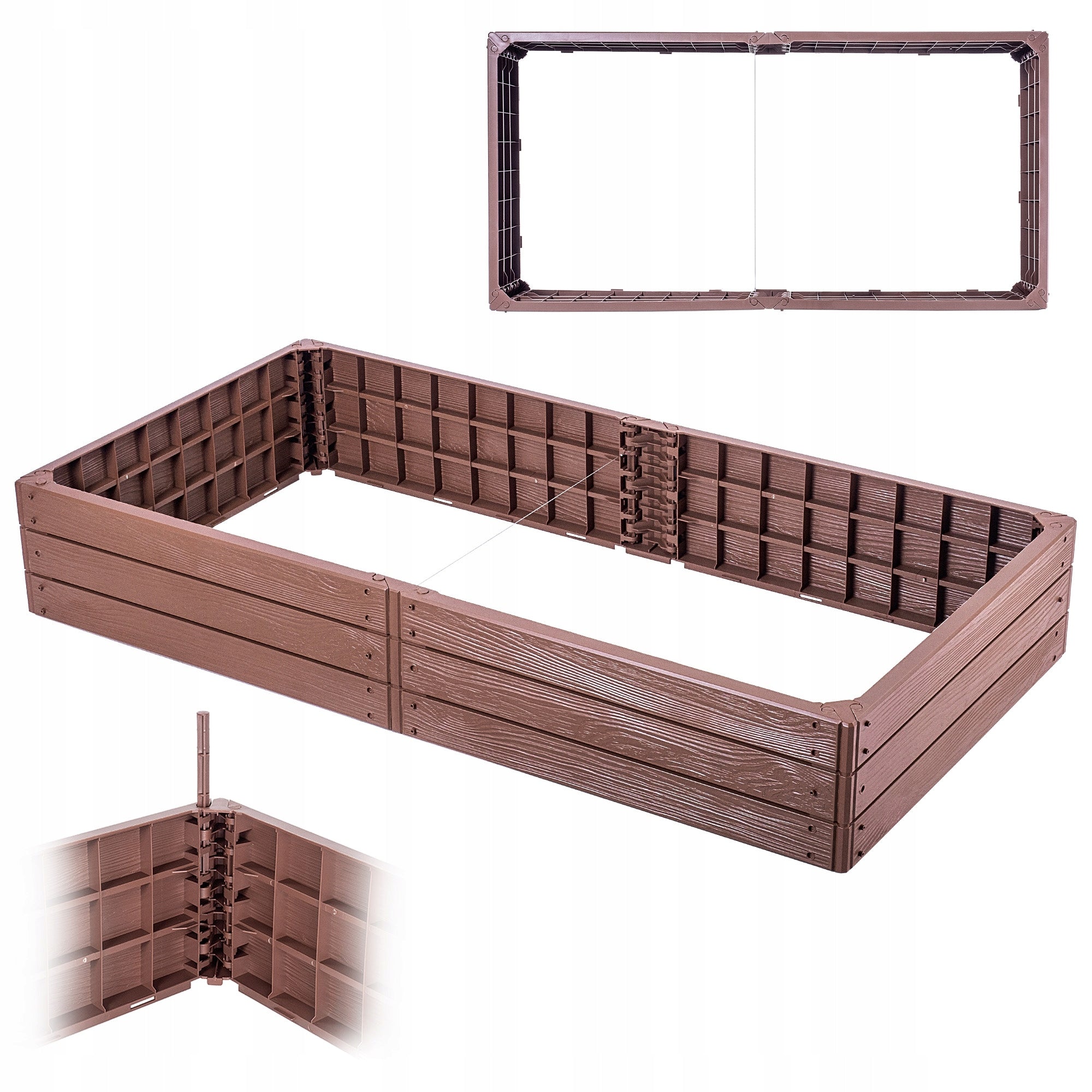 GREEN GROUP RAISED ROAD GARDEN BOX BROWN BREAK 150x75cm Shape rectangular